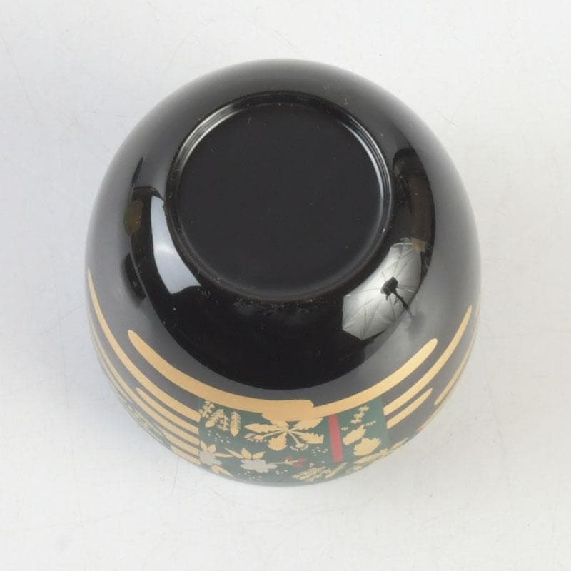 茶道具　加賀蒔絵師　岩倉利慶作　即中斎好写　誰袖蒔絵　中棗　共箱　V　9728