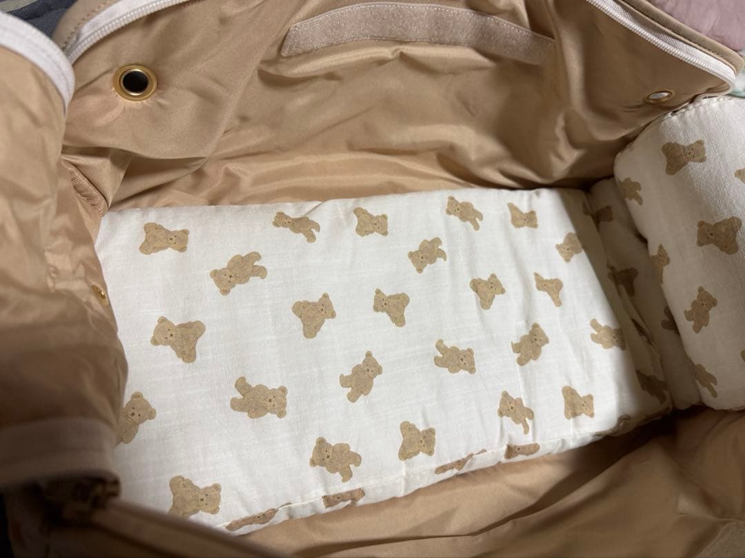 [最終価格] ペットパラダイス　キャリーバッグ　あごのせ　くま柄　ロング　新品