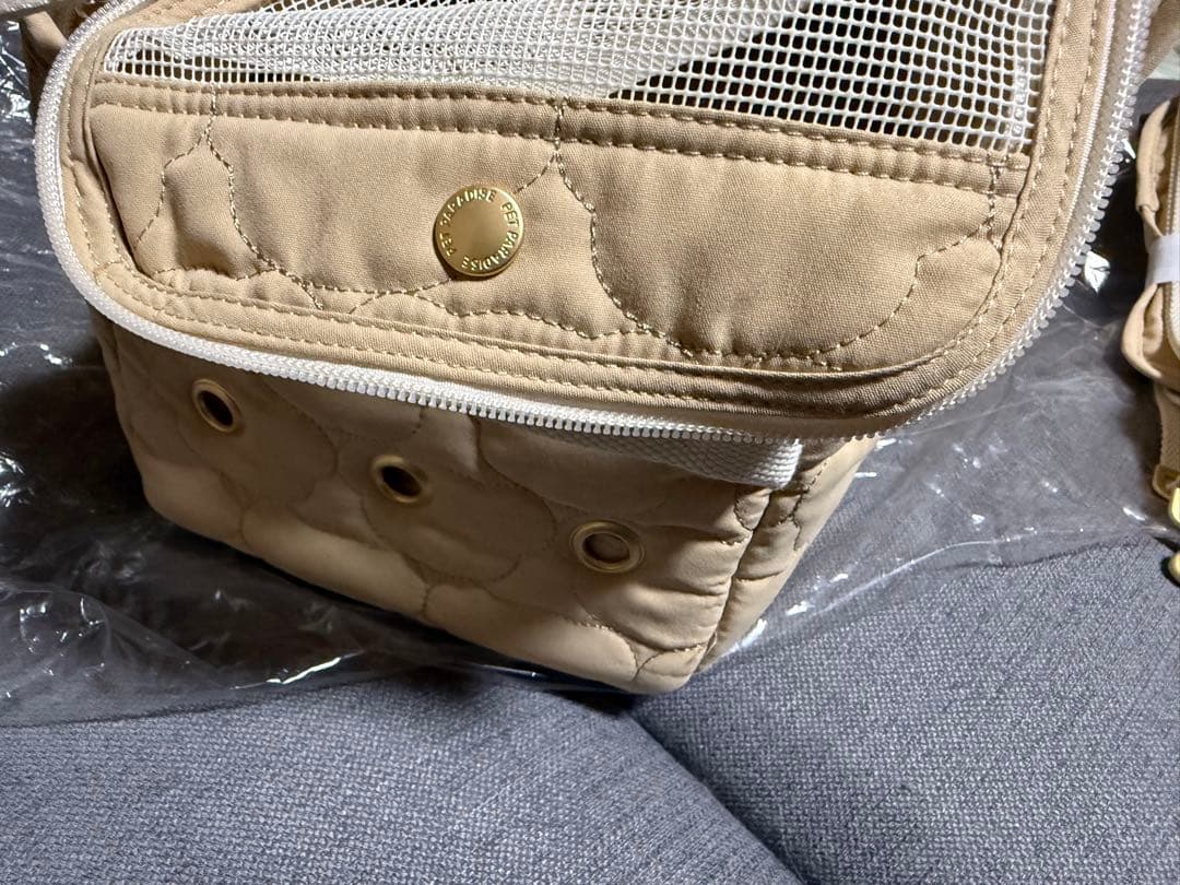 [最終価格] ペットパラダイス　キャリーバッグ　あごのせ　くま柄　ロング　新品