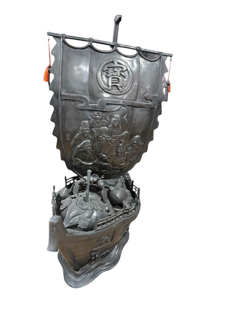 高岡銅器 七福神 銅製 宝船 置物 般若純一郎 未鑑定