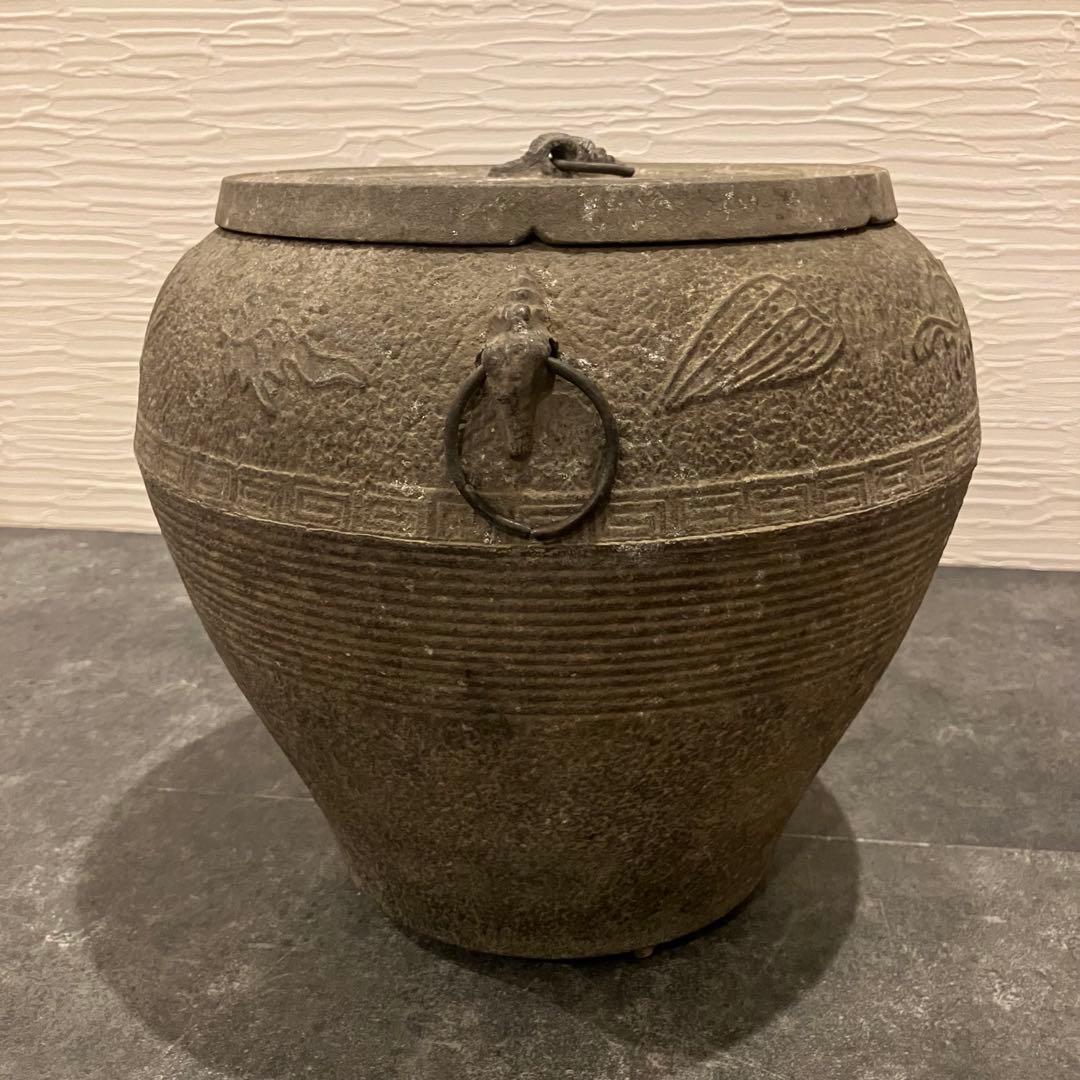 【売却済み】炭壺　鉄瓶　２点セット