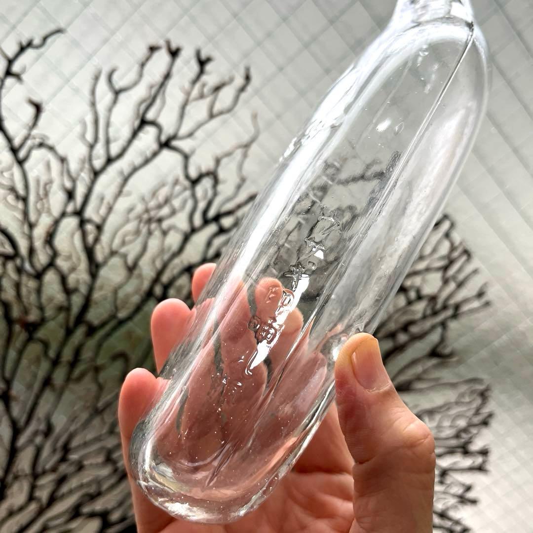 骨董　時代ガラス　希少　ウサギ哺乳瓶　ウサギ車エンボス　ウランガラス