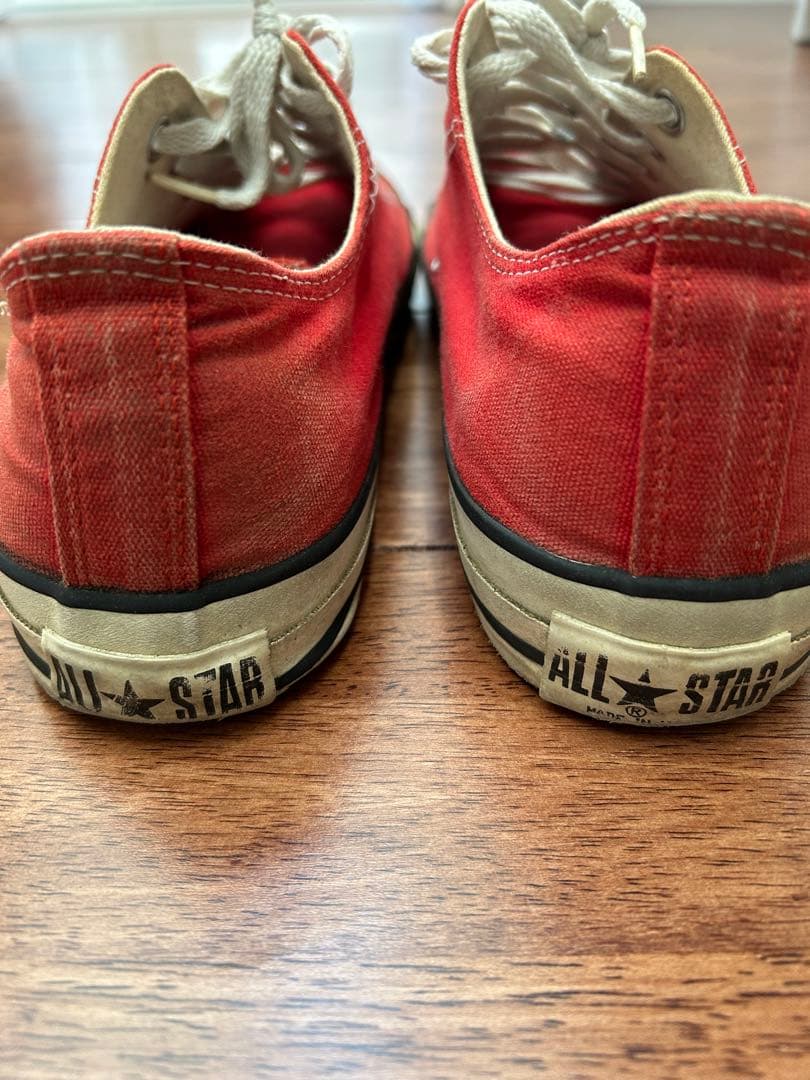 ALL STAR 赤 キャンバス スニーカーMade in USA 90s
