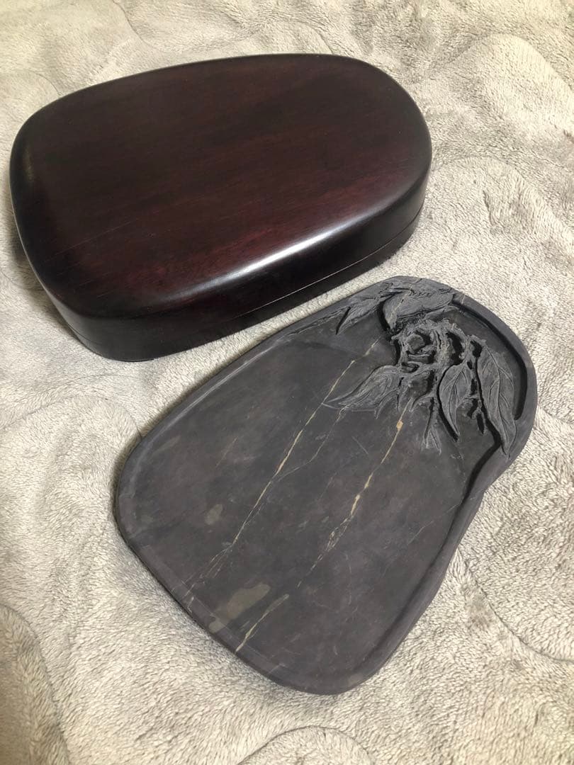 端溪硯 老坑 水巖 金綫 魚腦凍 蕉白 書道用品 端渓硯 書道用品