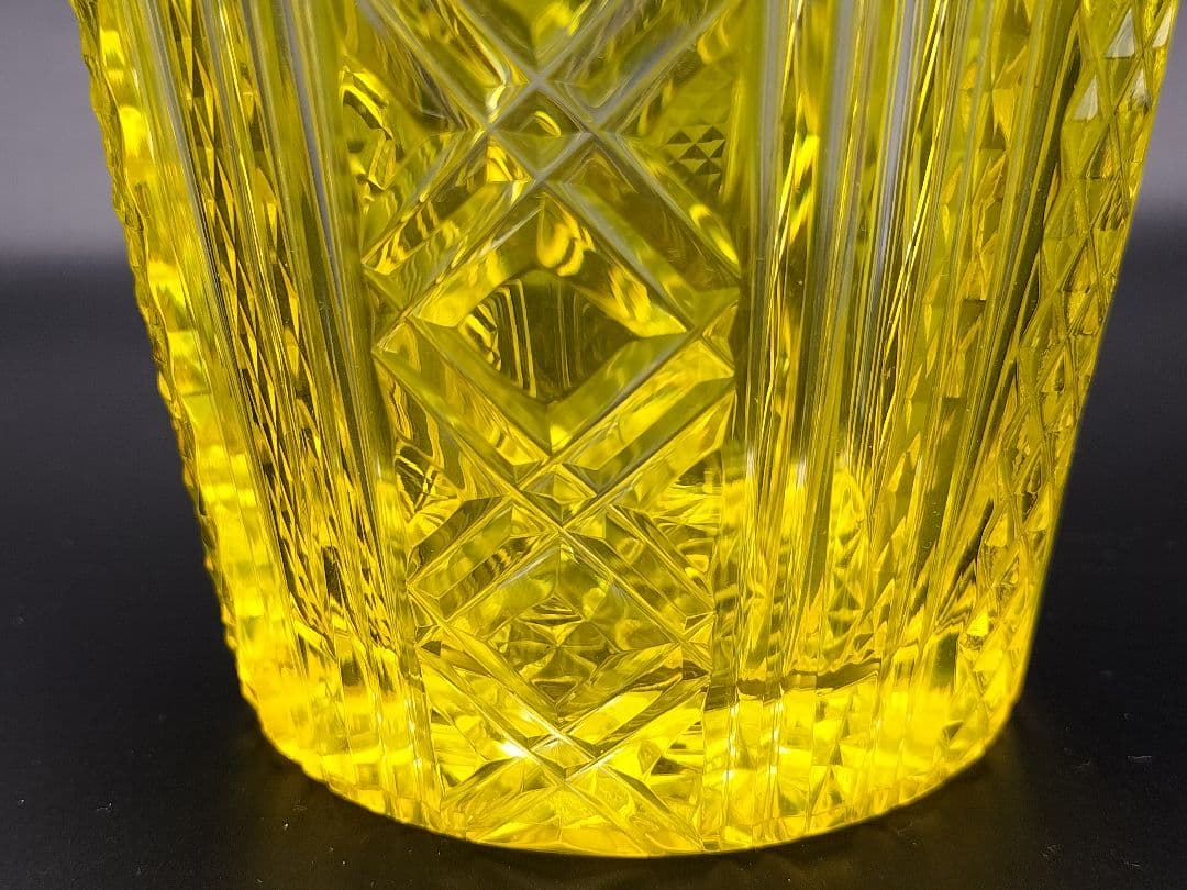 超希少品☆中根櫻龜 復元25周年記念 薩摩切子 花器（切子、江戸切子、薩摩切子