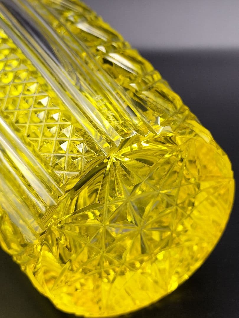 超希少品☆中根櫻龜 復元25周年記念 薩摩切子 花器（切子、江戸切子、薩摩切子