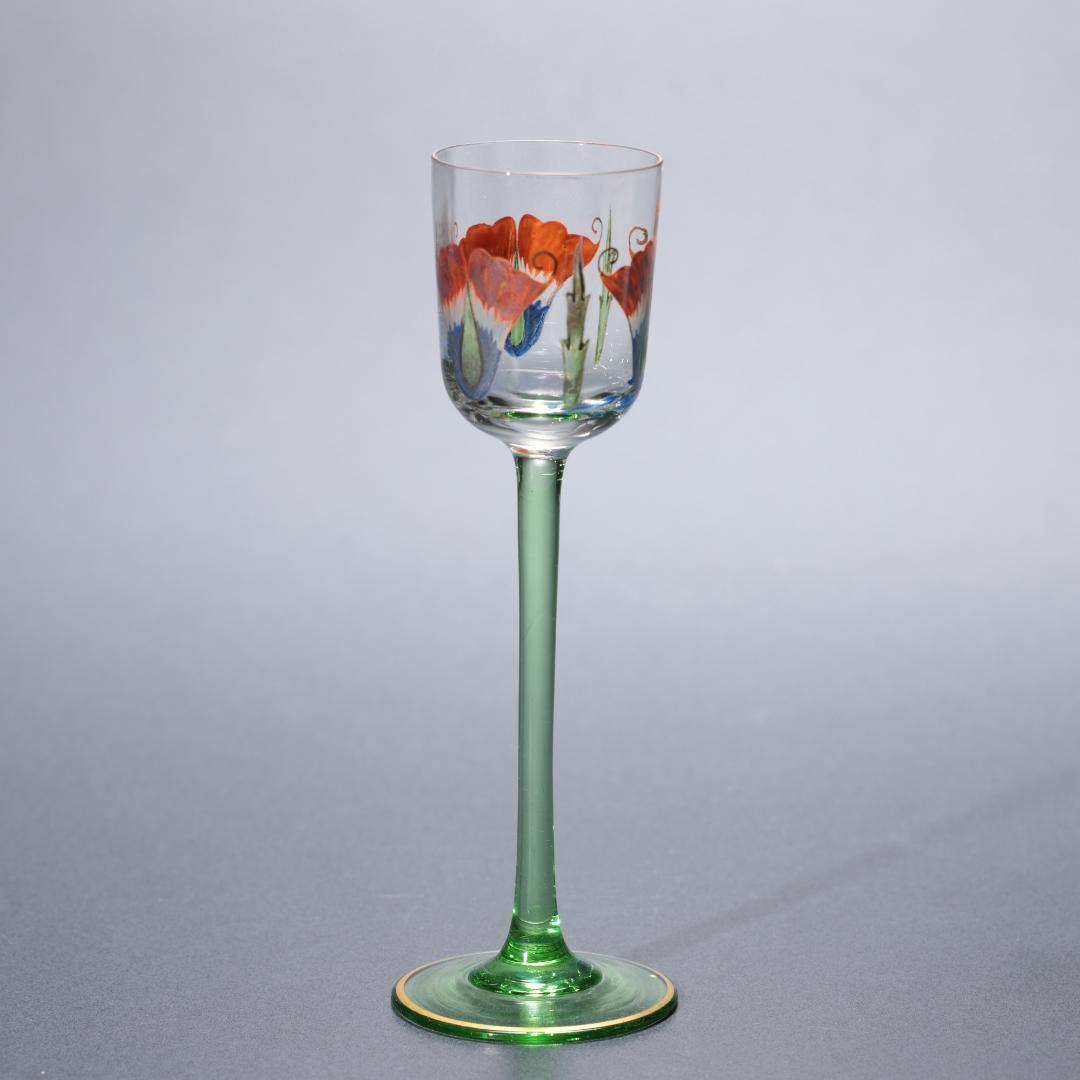 【美品】アンティークグラス　リキュール　花　オブジェ　花びら　R1343ダI