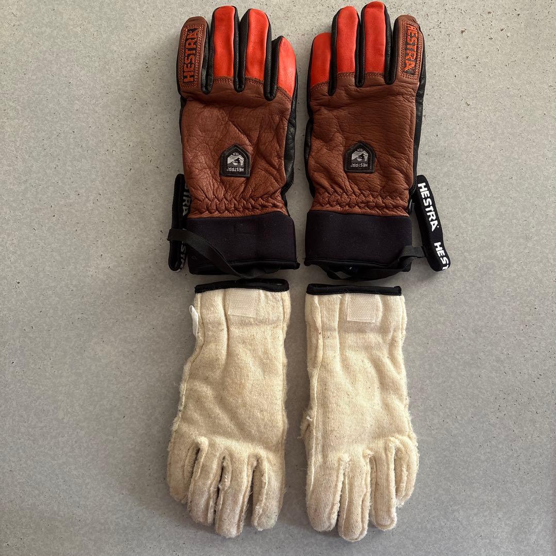HESTRA スキーグローブ ブラウン/オレンジ