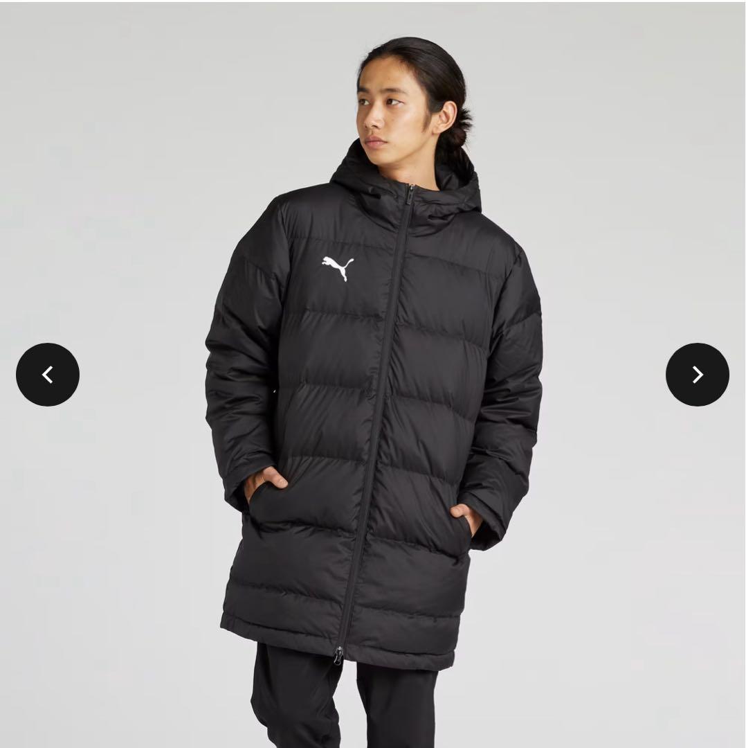 PUMA ミッドダウンコート メンズ 黒 ベンチコート