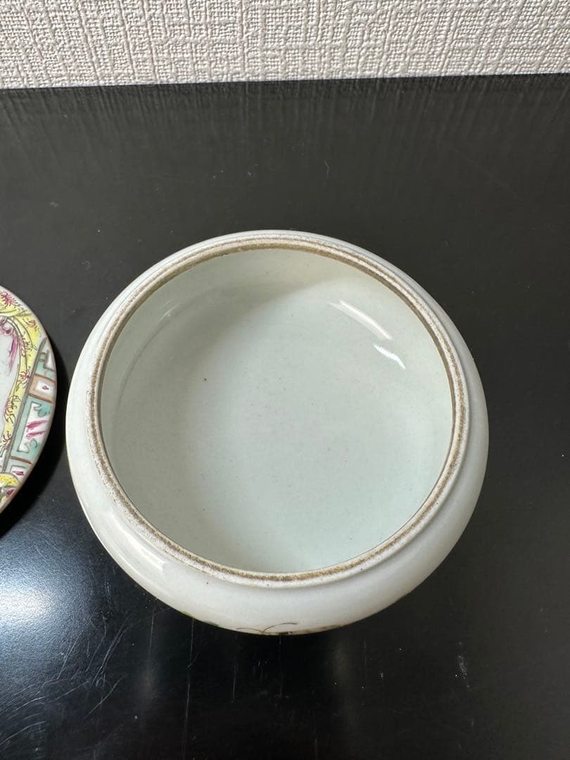 中国 清時代　咸豊年製　粉彩 香合 古美術　骨董　アンティーク