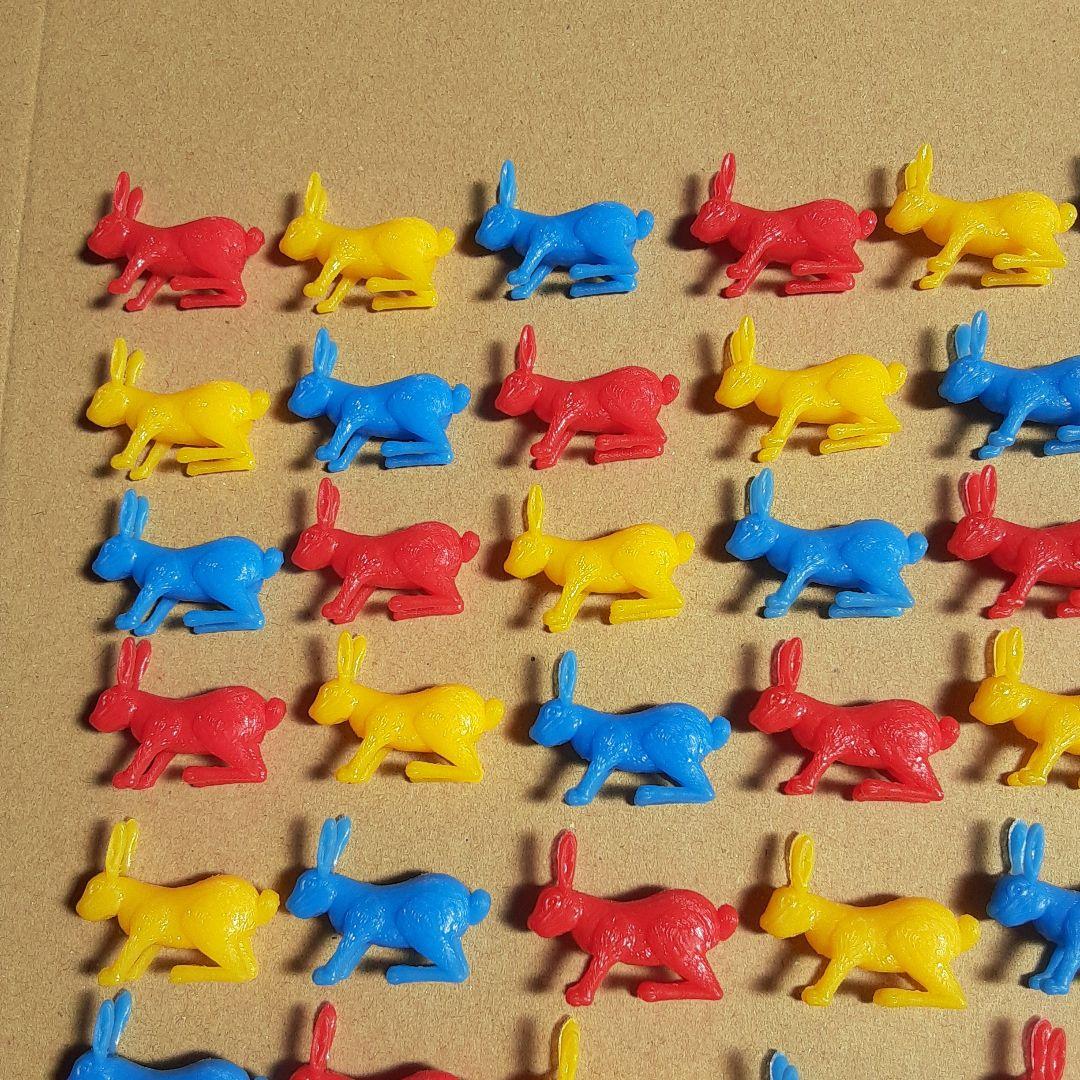 食玩　コリス　フエラムネ　おまけ　おもちゃばこ　豆動物　うさぎ　赤黄青　72点