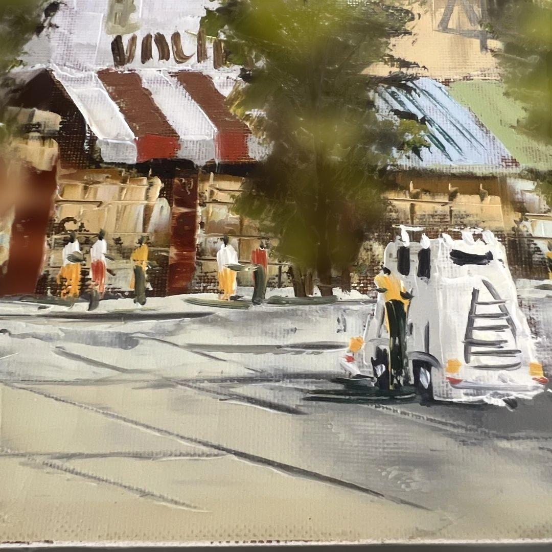 黒沢久 街角の風景 油彩画 サインあり