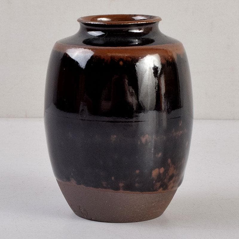 茶道具　高取焼　高取喜恵造　茶入　仕覆付　共箱　V　8889