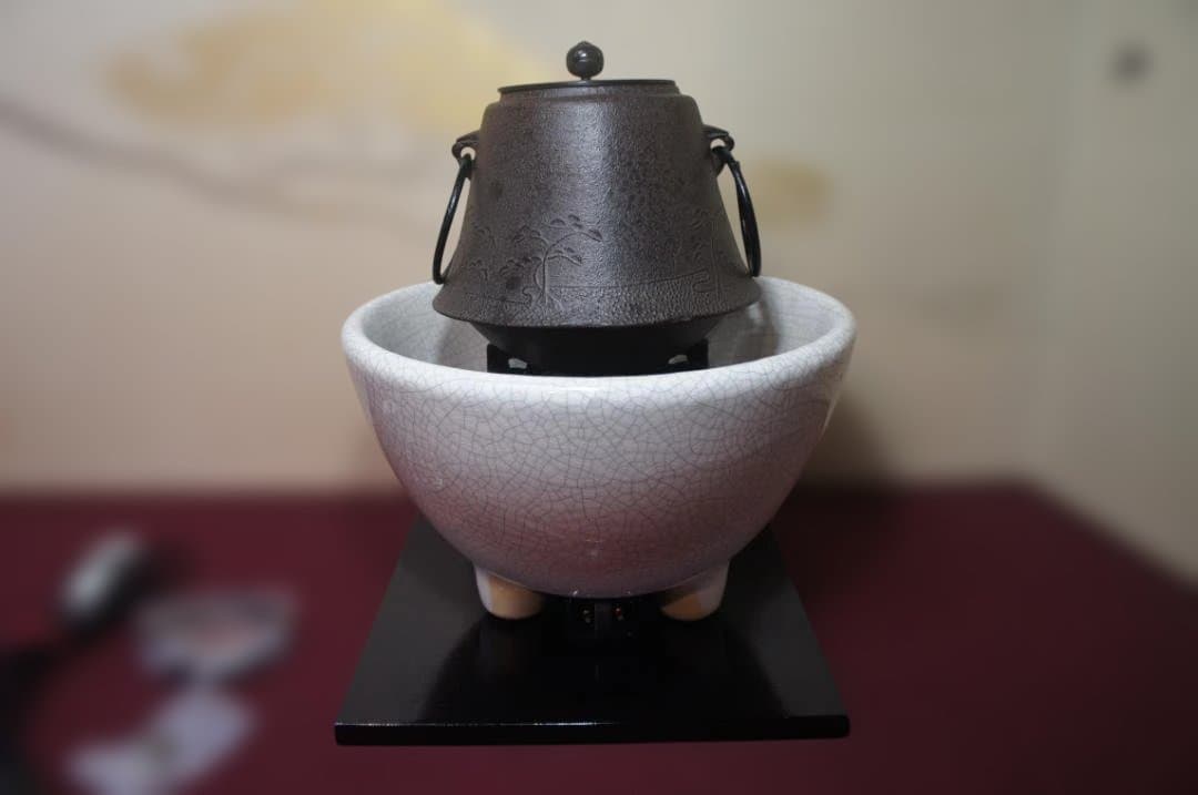 ☆ 創巧野々田 しろ薩摩風炉(紅鉢型)電熱器 国宝敬典富士釜他フルセット送料込み