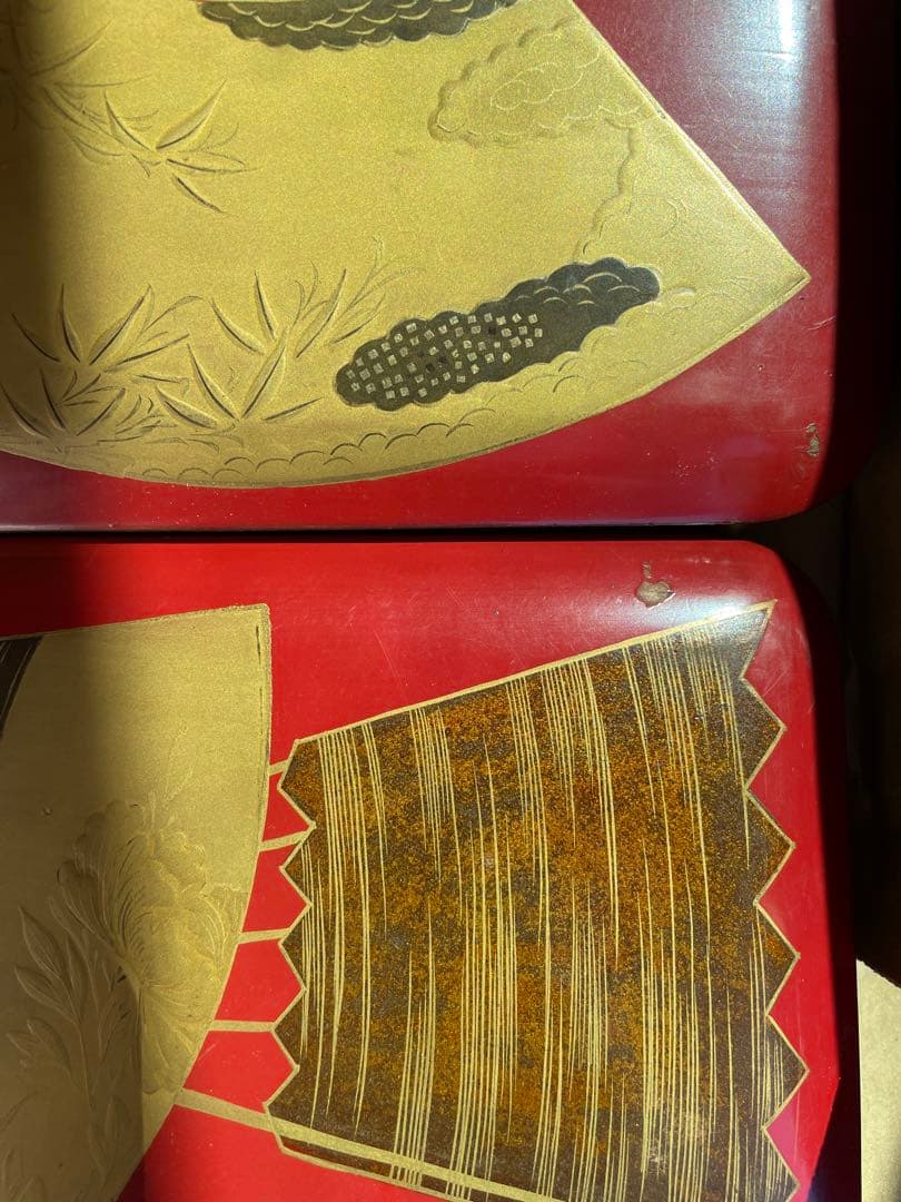 重箱　蒔絵　扇子　江戸時代　兎