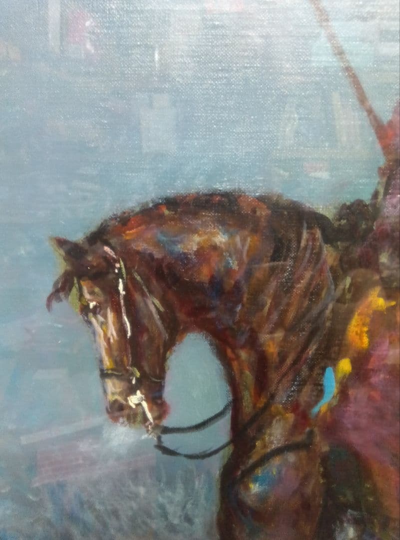 絵画油絵　 イタリアの画家　 ジョンフランシスゴンザガ　 タイトル馬と騎手