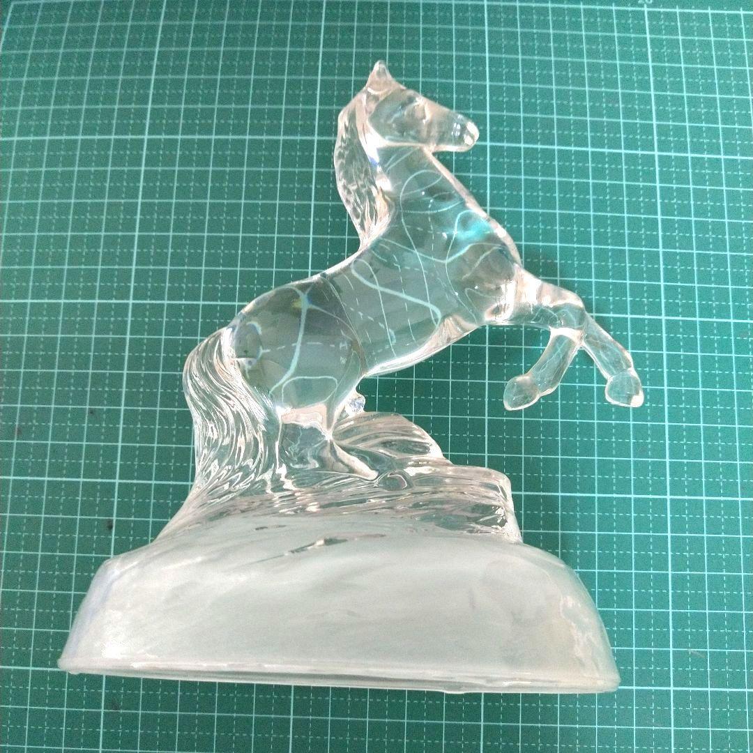 ガラス製 馬の彫刻 2体セット