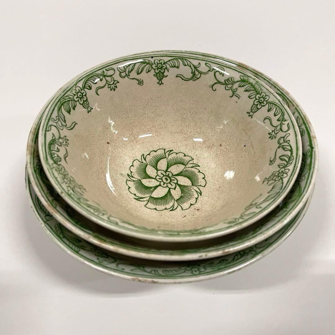 #XG203 骨董・アンティーク・時代物・阿蘭陀焼・デルフト・三重鉢・共箱付