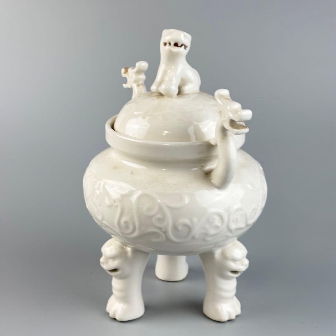 中国　白磁 香炉 三足炉