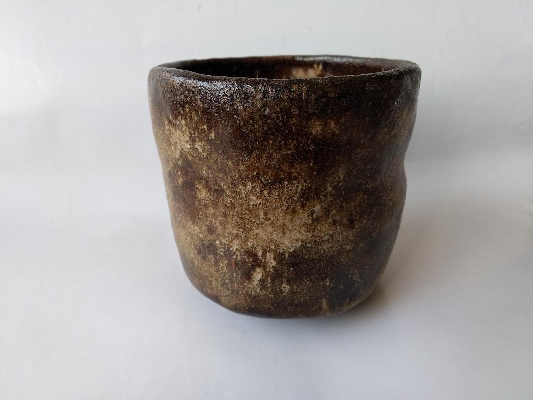 大樋焼 中村定甫 作 大樋筒茶碗 共箱 栞 茶道具 抹茶碗 新品 未使用 保管品