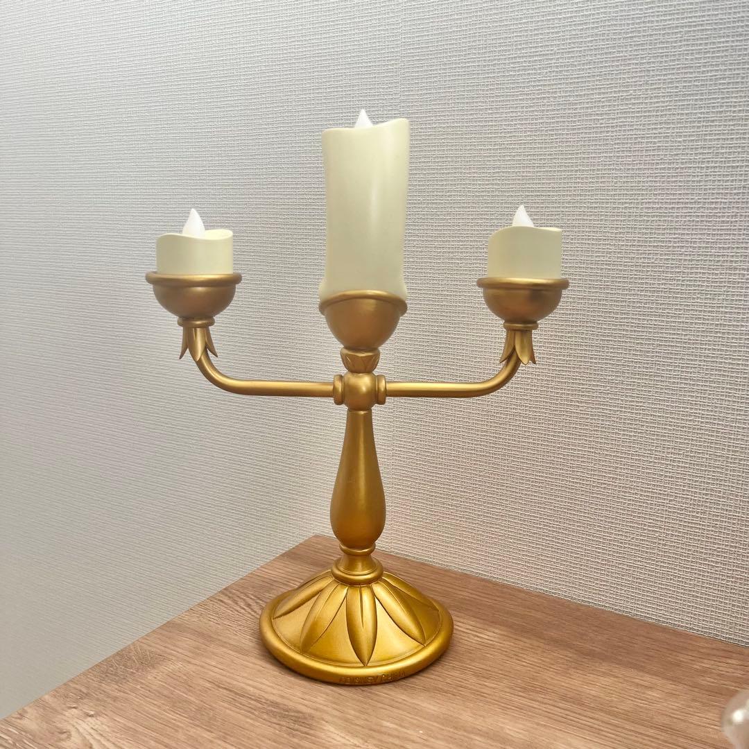 【美品】✨美女と野獣 ルミエール フィギュア ゴールド 海外限定