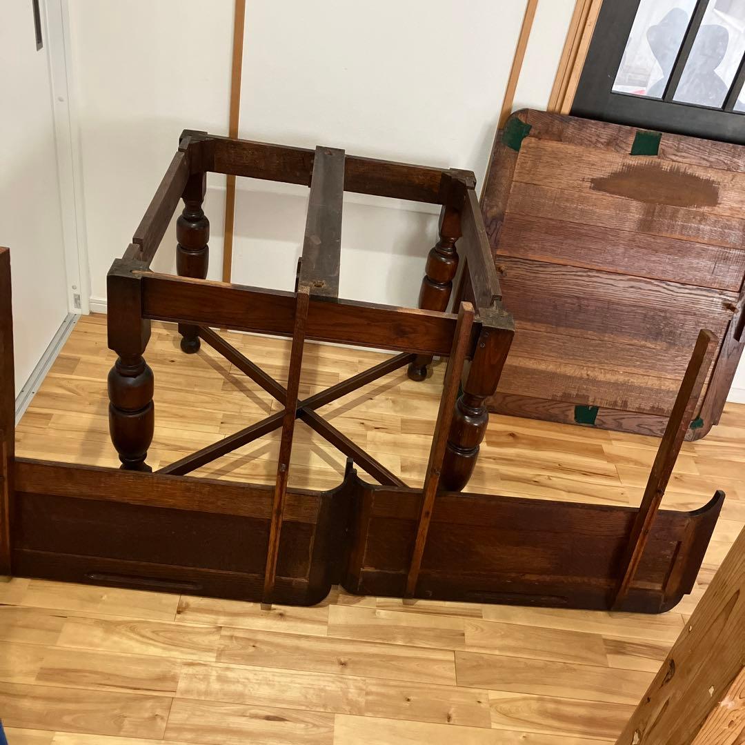 lG29！ ビンテージダイニングテーブル、ドローリーフテーブル伸長式