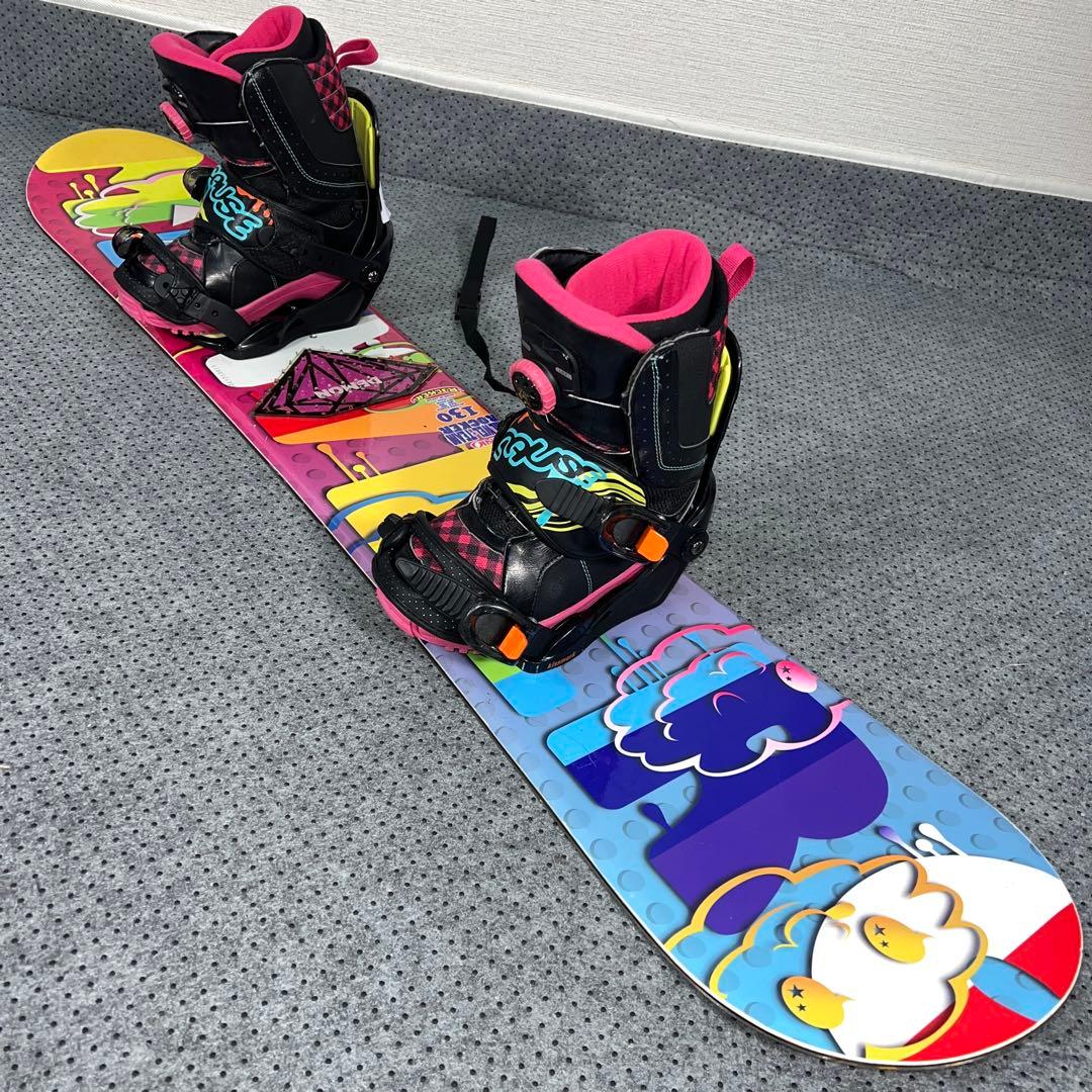 ５回使用 キッズスノーボード 130cm IGNIO×バイン×ダイヤルブーツ