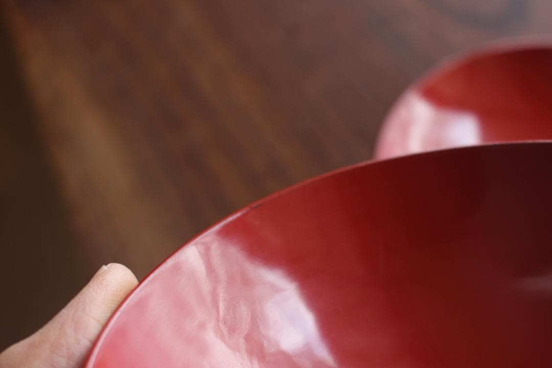 小傷有！時代朱漆に優美な薬玉蒔絵の映えるお椀2点（検輪島塗吸い物椀蒔絵椀