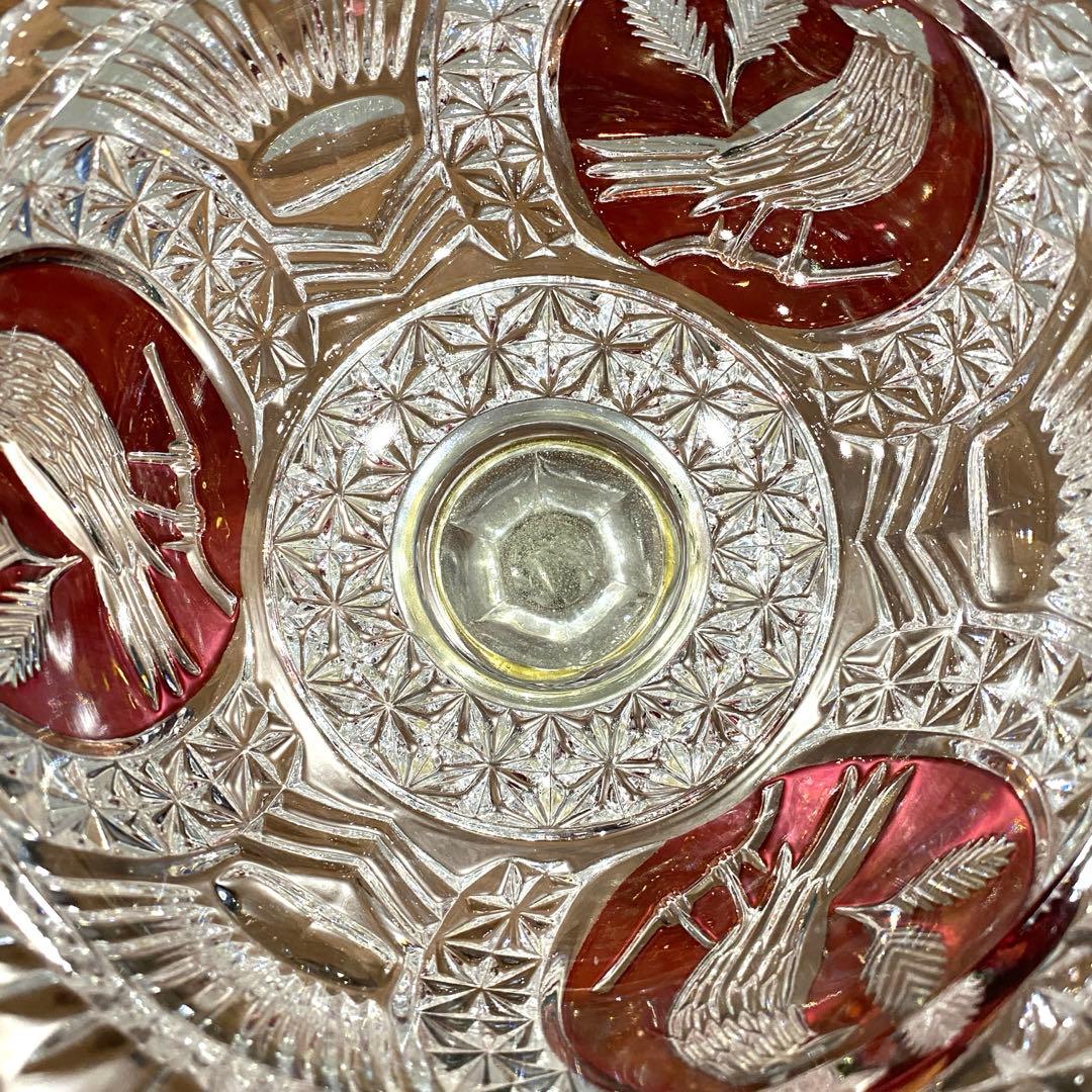 【美品】HOFBAUER ホフバウワー　クリスタル　ガラス　鳥の彫刻　コンポート