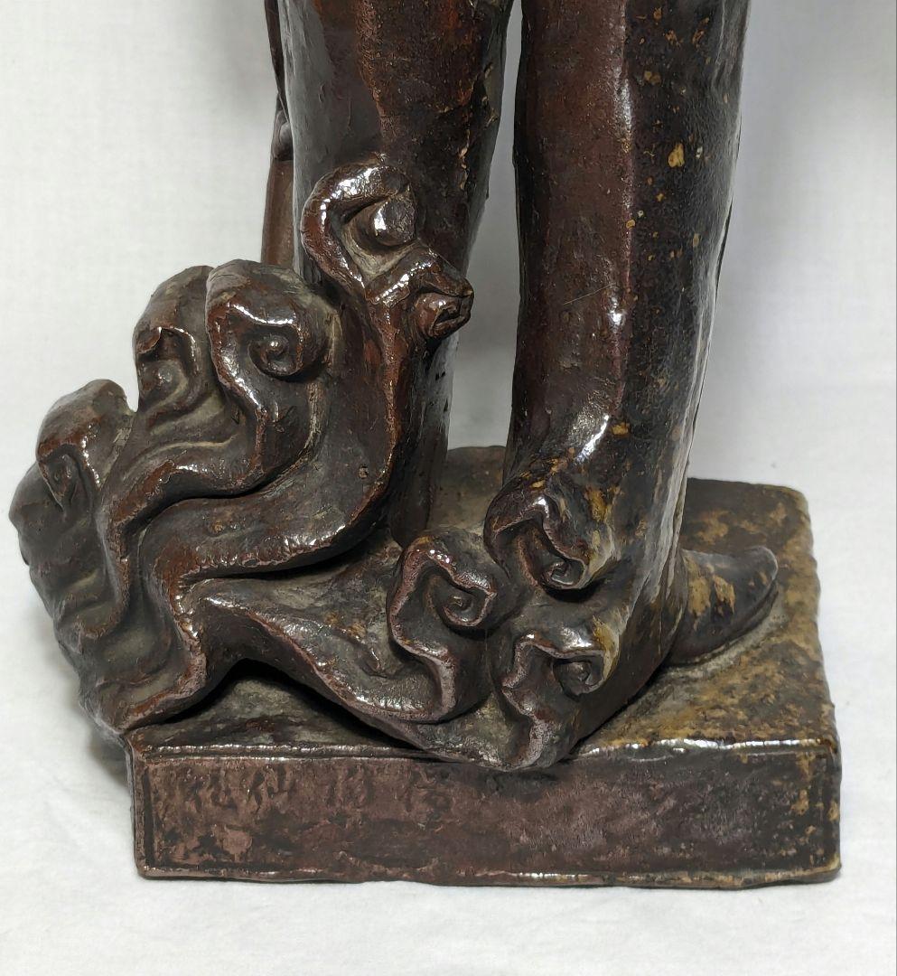 藤原陶斎 備前焼 東郷平八郎像 合箱 置物 陶像 藤原陶斉 インテリア 工芸品