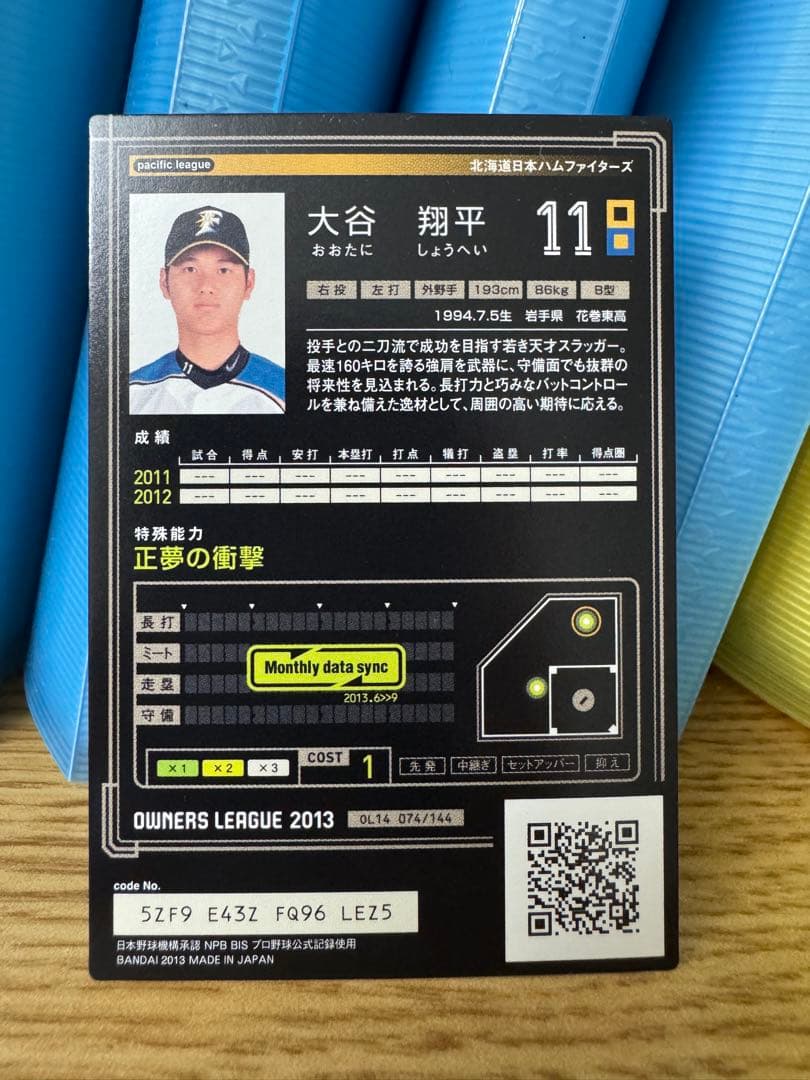 オーナーズリーグ 2013 大谷翔平 ルーキーカード 正夢の衝撃 BBM サイン