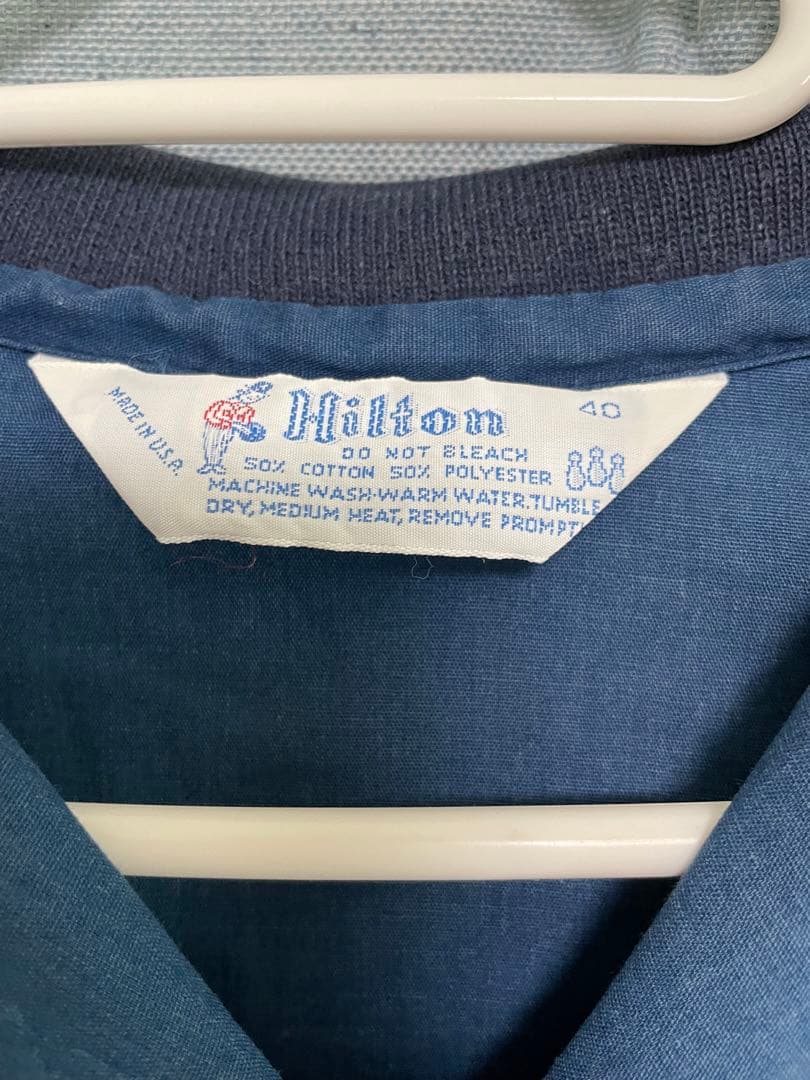 レア！70s USA製　Hilton ボウリングシャツ サイズ40 ネイビー