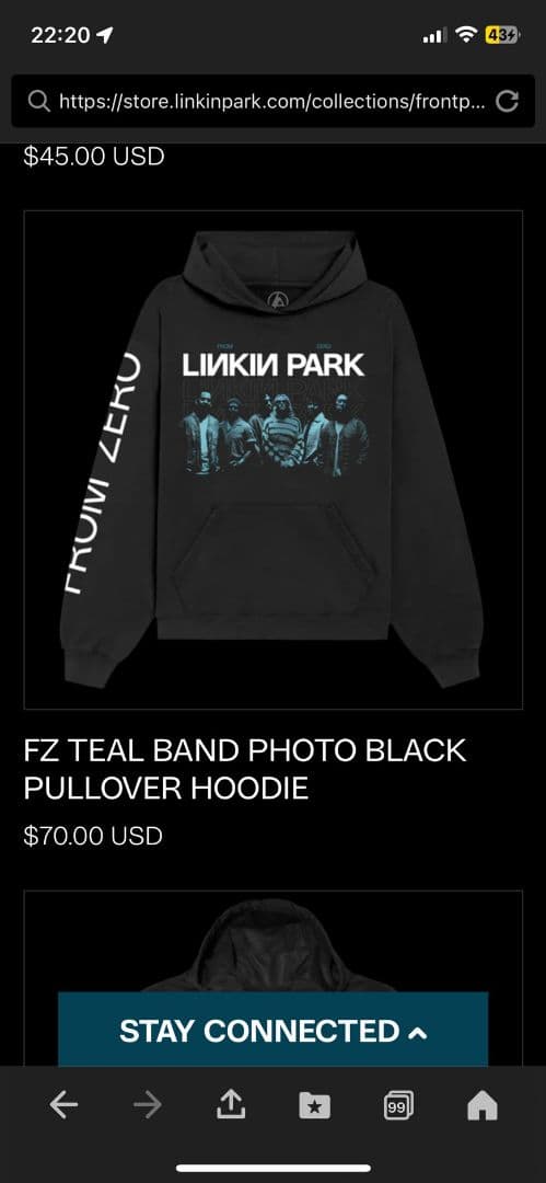 LINKIN PARK FROM　ZERO プルオーバーパーカー L新品