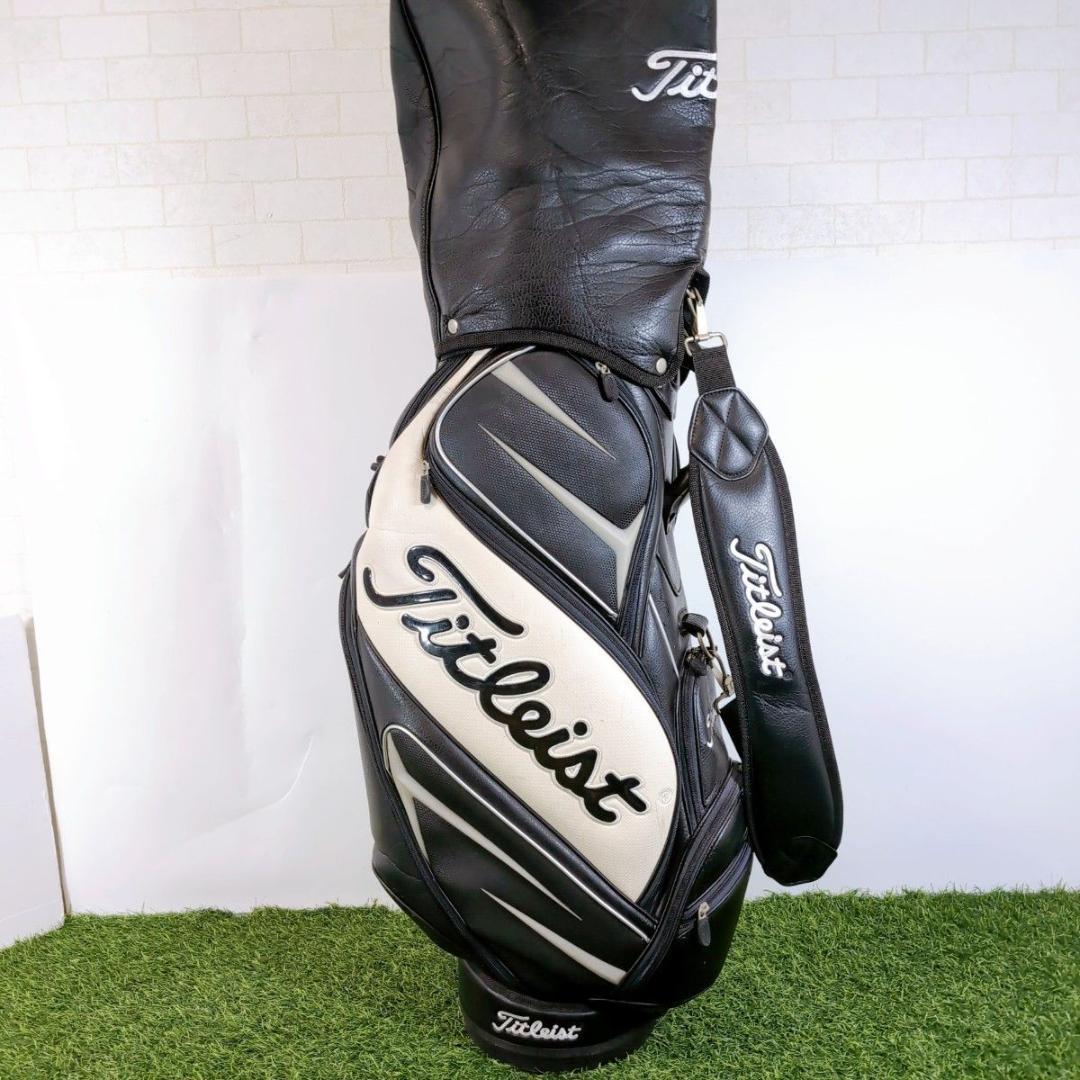 Titleist タイトリスト ゴルフキャディバッグ 黒 白 ブラック ホワイト