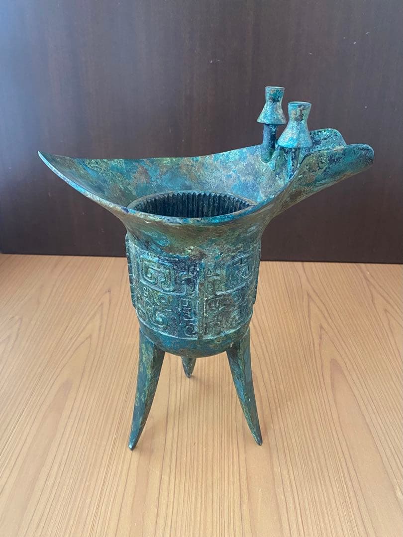 青銅爵 饕餮文爵 青銅器 祭器 中国美術