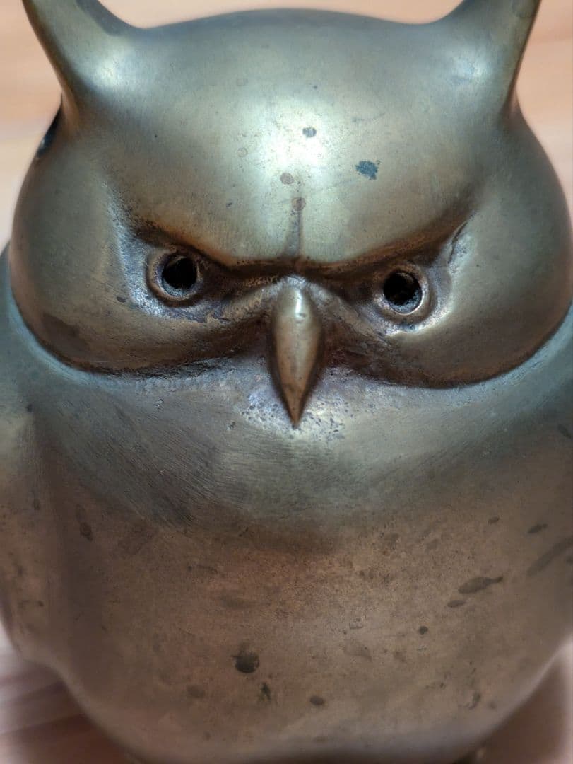 銅製 ふくろう香炉　米田美昭作