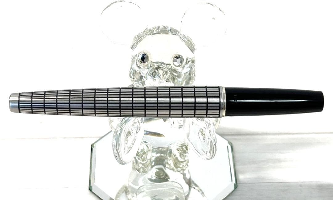 パイロット 万年筆 エリート シルバー格子キャップ 18K 細字 レア U124