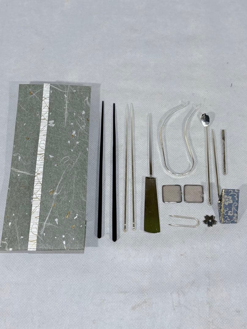 茶道具　七事式　黒真塗 香盆セット (香炭団、白檀香付) 美品　送料込