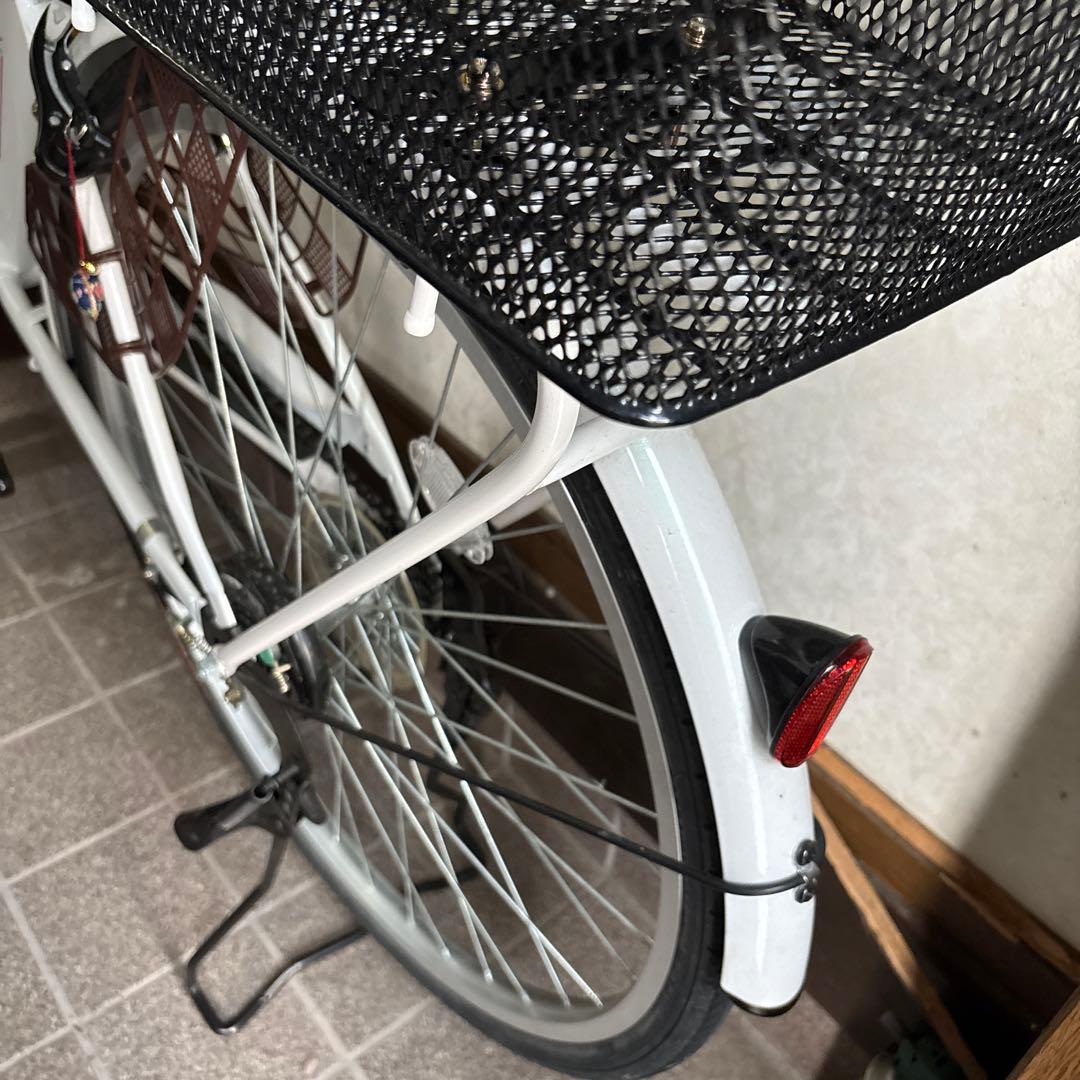 【美品】※直接引き取り 自転車 ママチャリ 前後カゴ付き ミラー付き