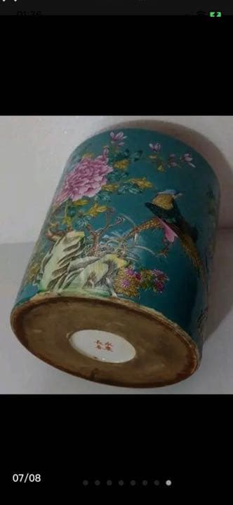 永慶長春底款 清時代 花鳥文 筆筒 中国古美術 收藏筆立て ！価格交渉承ります！