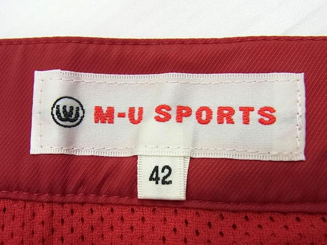 新品　M.U SPORTS　ミエコウエサコ　ロゴ 刺繍 パンツ　42　L　ゴルフ
