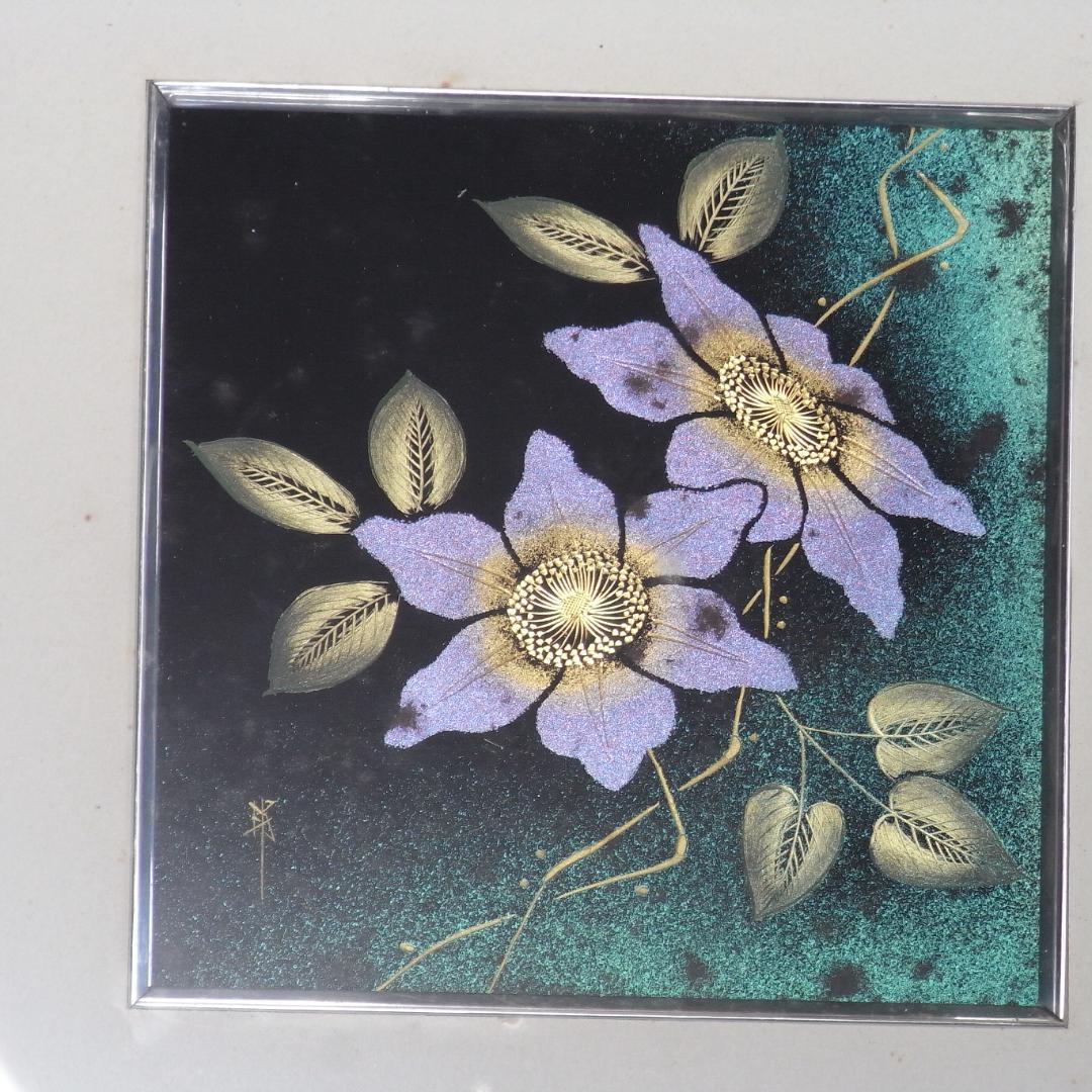 輪島塗(稲中)額装 漆芸画(古坂邦夫作)