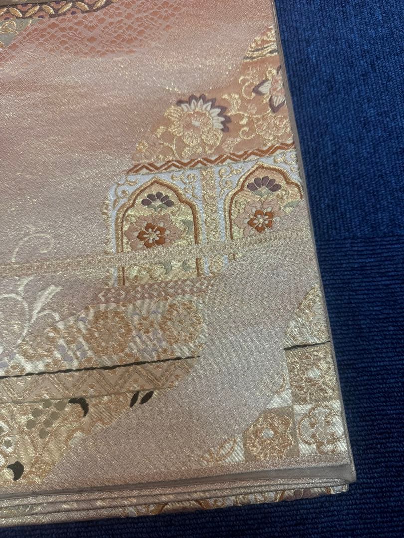 2682袋帯 古代彫金紋 西陣織 金糸　高級上質上品　約440cm 未使用