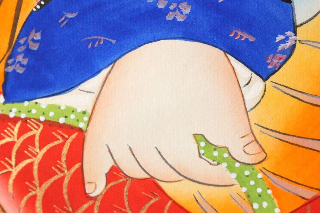 No5210 掛軸　中国画　「楊柳青年画」　木版画　紙本　古画　古美術　送料無料