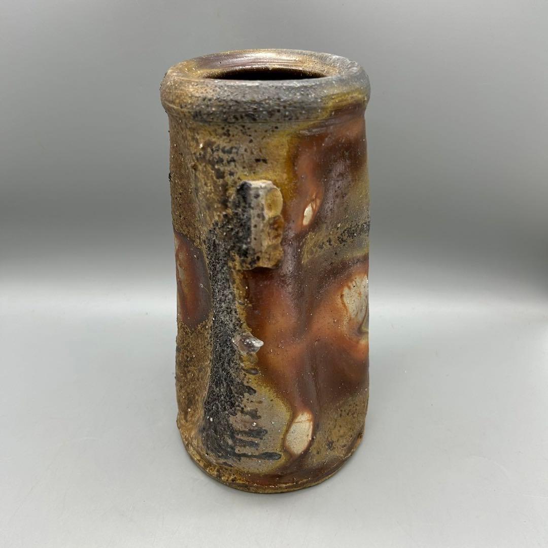 【森泰司　備前　花入　共箱】 花器　花瓶　骨董　アンティーク　インテリア