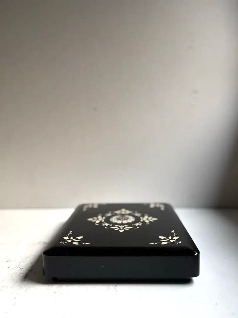 884 未使用 高岡漆器 螺鈿細工の硯箱 書道 硯 水滴 文箱 伝統工芸品