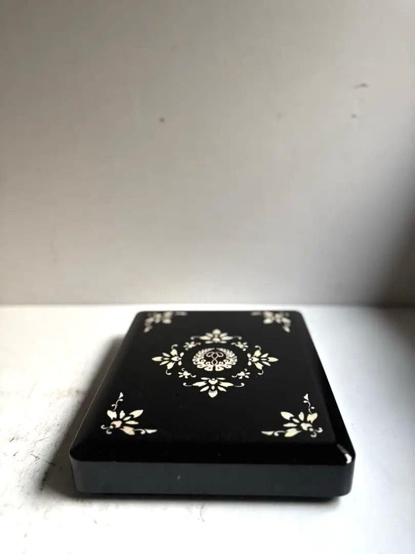 884 未使用 高岡漆器 螺鈿細工の硯箱 書道 硯 水滴 文箱 伝統工芸品