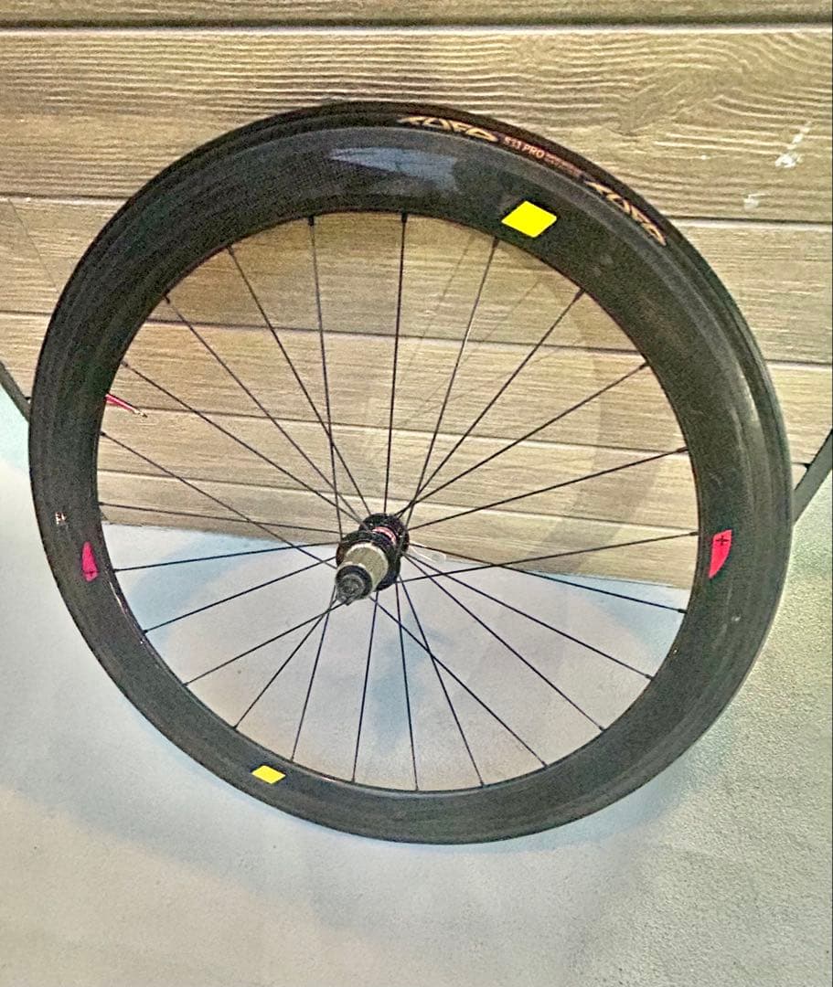 【カーボンホイール後輪】+チューブラータイヤ重量1.02kg