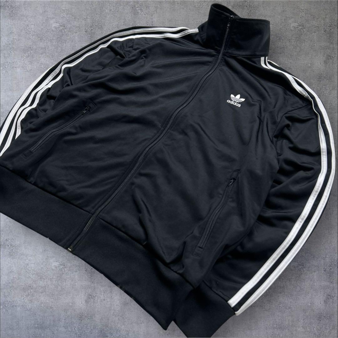 極美品 アディダス ファイヤーバード トラックジャケット 黒　白　2XL ロゴ