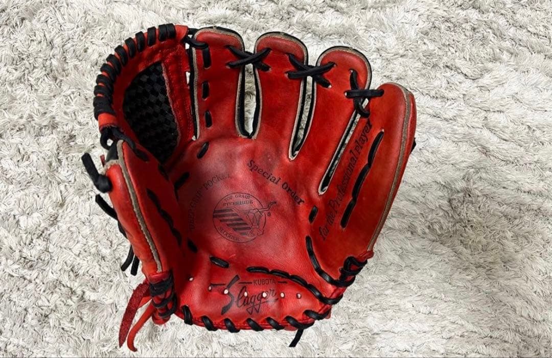 バ*チ様 Slugger 特別オーダー 軟式グローブ 赤黒